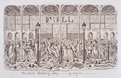 La Grande Exposition de 1851 de Mayhew : Le Premier Jour à un Shilling - Entrée, 1851 - George Cruikshank
